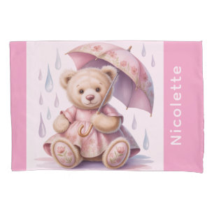 Süßes Teddybär-Mädchen-Baby-Shower-Geschenk Kissenbezug