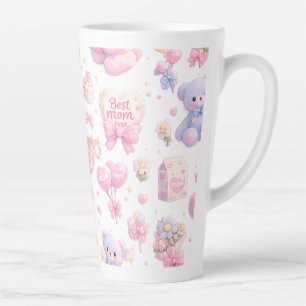 Süßes Teddybär-Mutter-Clipart-Bundle Milchtasse