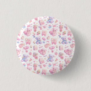 Süßes Teddybär-Mutter-Clipart-Bundle Pastell-Was Button