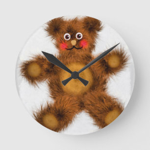 Süßes Teddybär Spielzeug Kinder Baby Shower Runde Wanduhr