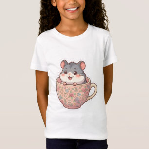 Süßes Teetassen-Hamster-Blumen-Funny-Meme-Kinder-G T-Shirt