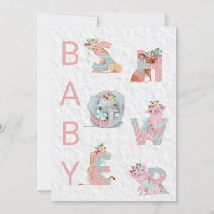 *~* süßes Tier beschriftet Baby-Duschen-Einladung Einladung