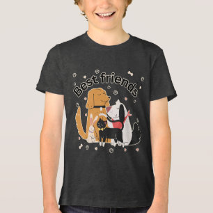 Süßes Tier-Besten-Freunde-Kinder-Grafik-T-Shirt Tri-Blend Shirt