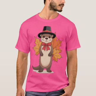 Süßes Tier Frettchen Liebhaberhanksgiving Familien T-Shirt