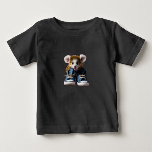 Süßes Tier in Schuhen – Graues Studioporträt Baby T-shirt