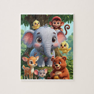 Süßes Tier-Puzzle, Lustiges Wildtier-Jigsaw-Spiel-