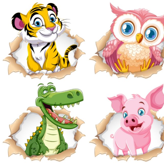 Süßes Tier-Puzzle mit Durchblick (“Peek‑a‑boo! These friendly animals are bursting through for puzzle fun.”)