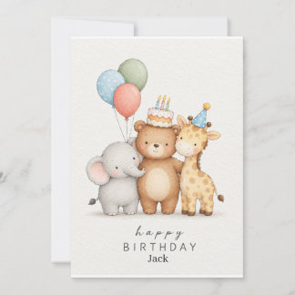 Süßes Tier-Thema Alles Gute zum Geburtstag Einladung