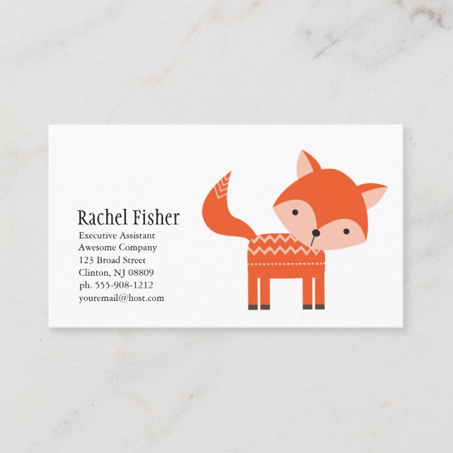 Süßes Tierorange Fox-Geschäfts-Karten Visitenkarte (Vorderseite)