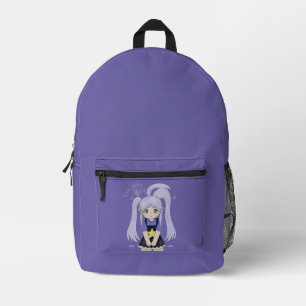 Süßes trauriges Mädchen, Handgezeichnete Illustrat Bedruckter Rucksack