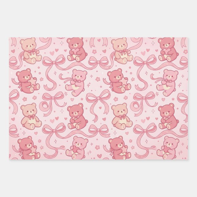 Süßes trendiges Geschenkpapier Set (Vorderseite)