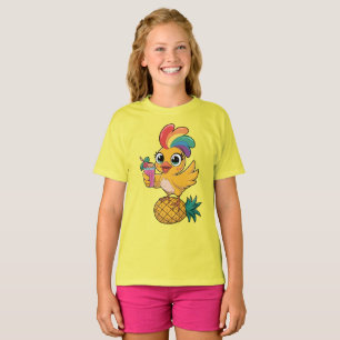 Süßes tropisches Huhn mit Regenbogenfedern T-Shirt