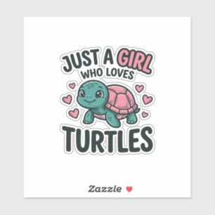 Süßes Turtle-Liebhaber-Mädchen Vintage-Gravur-Shir Aufkleber