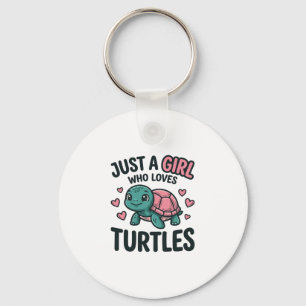 Süßes Turtle-Liebhaber-Mädchen Vintage-Gravur-Shir Schlüsselanhänger