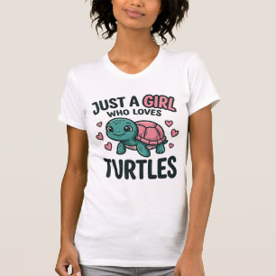 Süßes Turtle-Liebhaber-Mädchen Vintage-Gravur-Shir T-Shirt