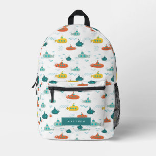 Süßes U-Boot Nautischer Tiefsee Fisch Kinder Bedruckter Rucksack