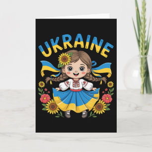 Süßes ukrainisches Mädchen in traditioneller Kleid Karte