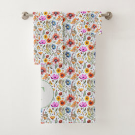 Süßes und Adorable Wildblumen & Igel Muster Badhandtuch Set
