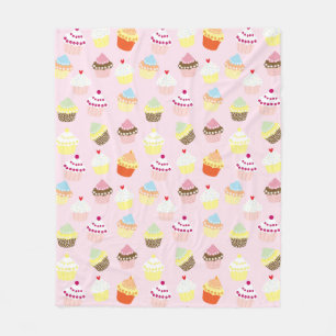 Süßes und buntes Kuchen-Muster Fleecedecke