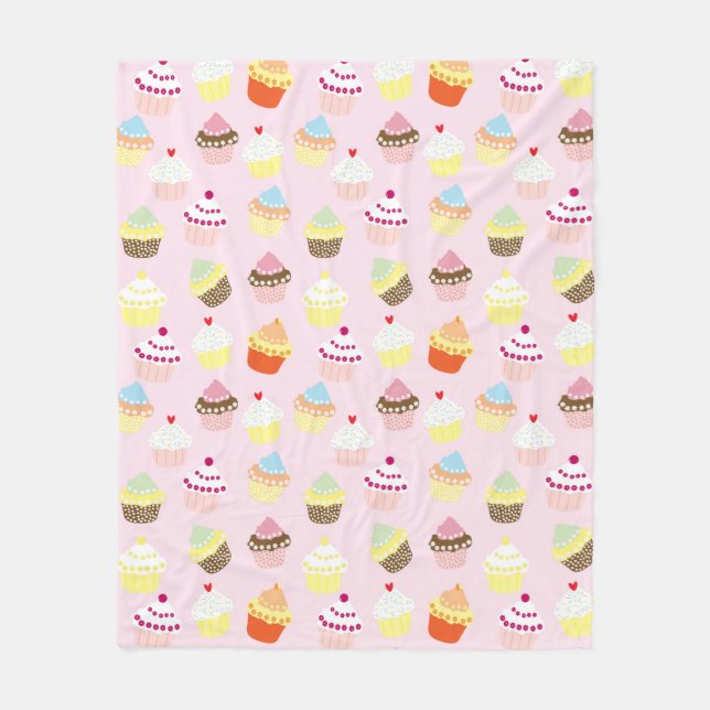 Süßes und buntes Kuchen-Muster Fleecedecke (Vorderseite)