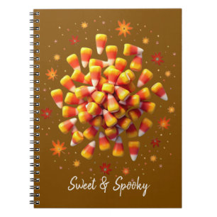 Süßes und Gruseliges Candy Corn Muster Halloween Notizblock