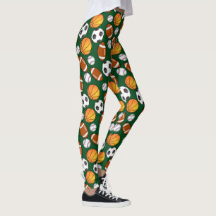 Süßes und lustiges Sportthema-Muster Sportlich Leggings