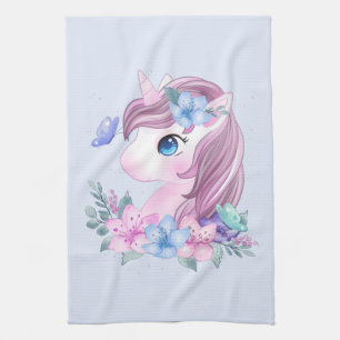 Süßes und magisches Baby-Einhorn-Wasserfarbe Geschirrtuch
