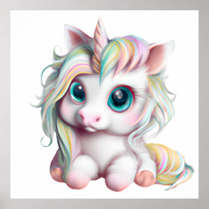 Süßes und Niedliches Baby Einhorn Poster