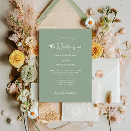 Süßes und Whimsisches | Sage Green Wedding Einladung
