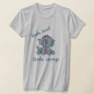 Süßes und wildes süßes Drachen-T-Shirt T-Shirt