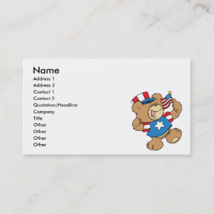 süßes USA-patriotisches Teddybär-Design Visitenkarte