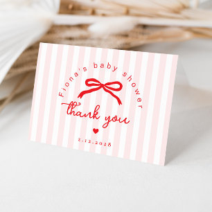 Süßes Valentins Coquette Bogen Baby Shower Dankeskarte