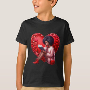 Süßes Valentinsbuch Mädchen Mit Herz Lesende Frau T-Shirt