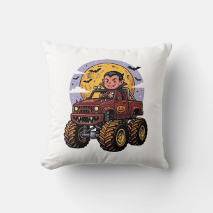 Süßes Vampir-Monster-Truck-Halloween-Shirt-Design_ Kissen