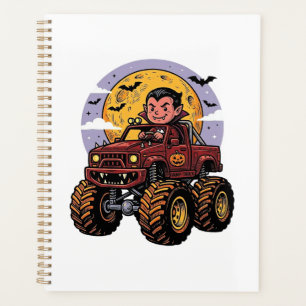 Süßes Vampir-Monster-Truck-Halloween-Shirt-Design_ Planer