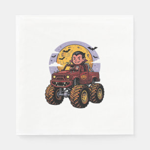 Süßes Vampir-Monster-Truck-Halloween-Shirt-Design_ Serviette