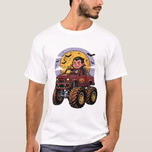 Süßes Vampir-Monster-Truck-Halloween-Shirt-Design_ T-Shirt