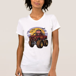 Süßes Vampir-Monster-Truck-Halloween-Shirt-Design_ T-Shirt