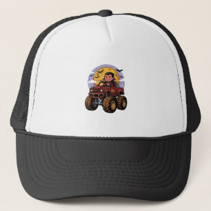 Süßes Vampir-Monster-Truck-Halloween-Shirt-Design_ Truckerkappe