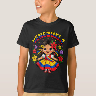 Süßes venezolanisches Mädchen Kinder traditionelle T-Shirt