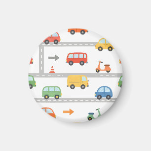 Süßes Verkehrsstraßen-Fahrzeug-Muster für Kinder Magnet