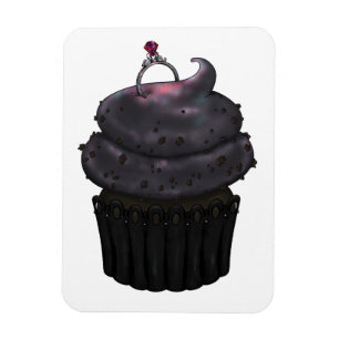 Süßes Verlobung Cupcake Magnet