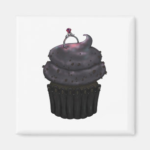 Süßes Verlobung Cupcake Magnet