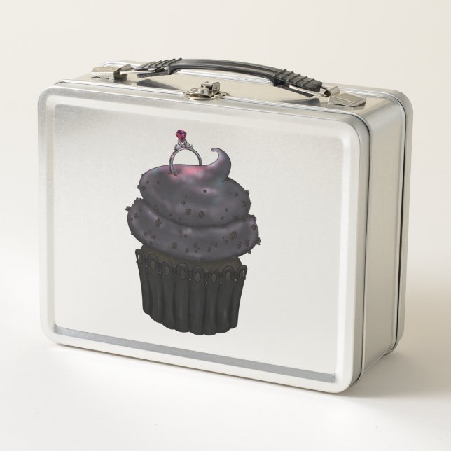 Süßes Verlobung Cupcake Metall Brotdose (Vorderseite)