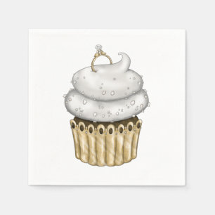 Süßes Verlobung Cupcake Serviette