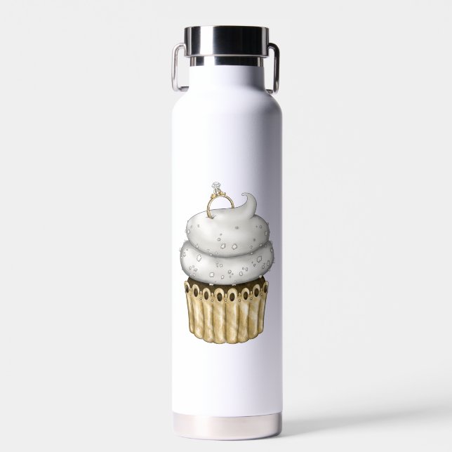 Süßes Verlobung Cupcake Trinkflasche (Vorne)