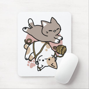 Süßes verspielt Katzen Design – Lustige Pfoten und Mousepad