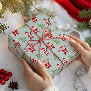 Süßes verspieltes Frohe Weihnachten Schweine Muste Geschenkpapier