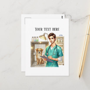 Süßes Veterinärbüro anpassbar Postkarte
