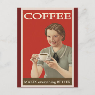 Süßes Vintage-Coffee-Poster Postkarte